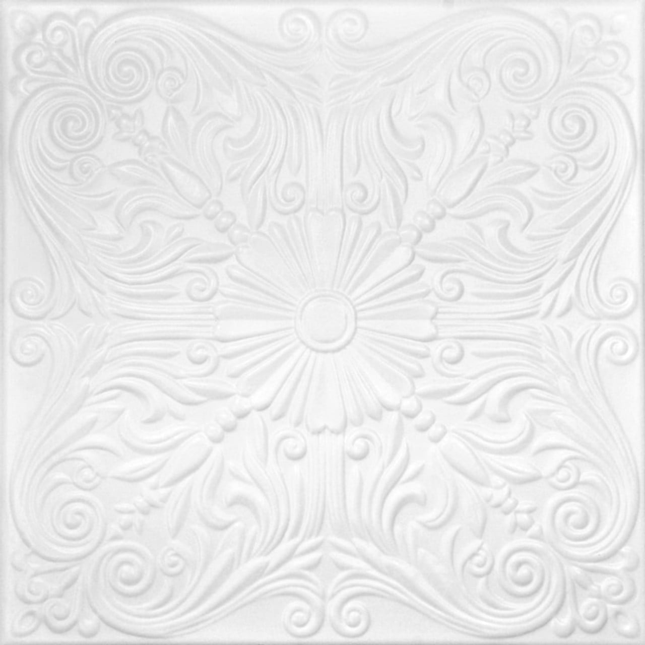 Victorian Ultra Pure White Polystyrene Glue-Up Ceiling Tile