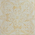 thumbnail image 1 of R139 - Spanish Silver Foam Glue-up Ceiling Tile in White Washed Gold (21.6 Sq.ft / Pack) - 8 Pieces, 1 of 3