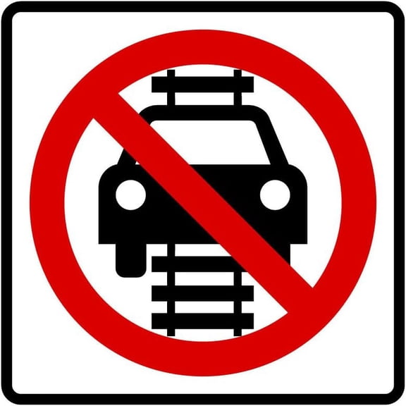 R15-6A Do Not Drive On Tracks Sign - Large 24 x 30 Inches - Highly Reflective 3M Sheeting for Enhanced Visibility and Safety