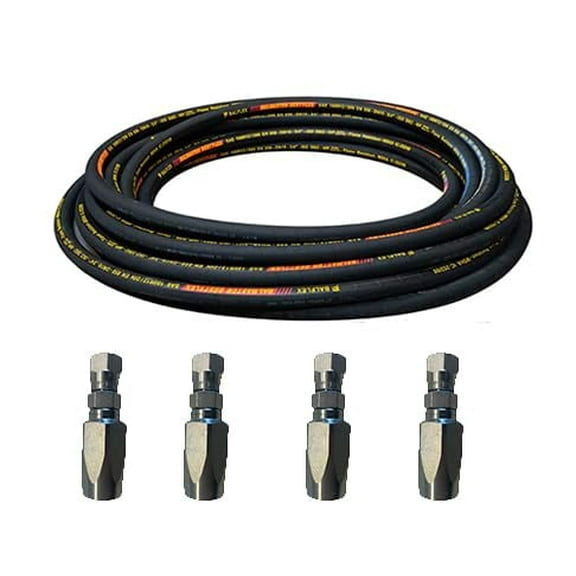 R16-06 Hydraulic Hose Kit & (4) 3/8" JIC Reusable Fittings