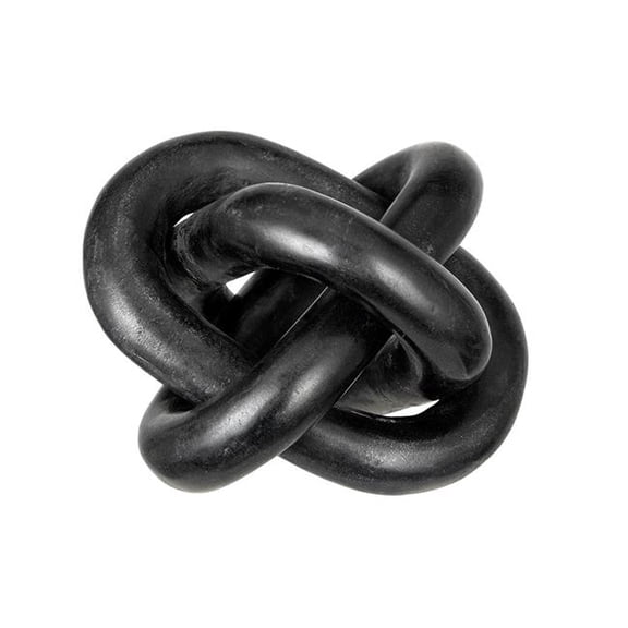 R16 HOME 83674-BLAC Black Marble Chain Sculpture