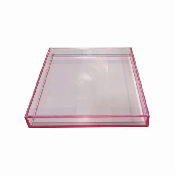 R16 HOME LT02-PINK Light Pink Sq Lucite Tray