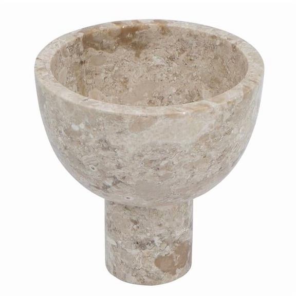R16 HOME 86456 Round Marble Pedestal Bowl