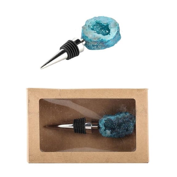 R16 Home 40035-TURQ Crystalline Bottle Stopper, Turquoise