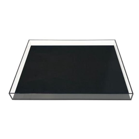 R16 Home AVT02-BLK Black Lucite Tray - Large
