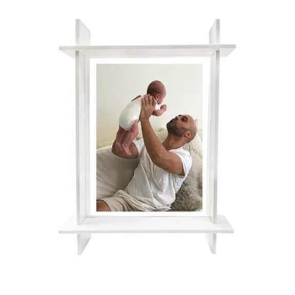 R16 Home LPF01-WHITE 5 x 7 in. White Lucite Photo Frame
