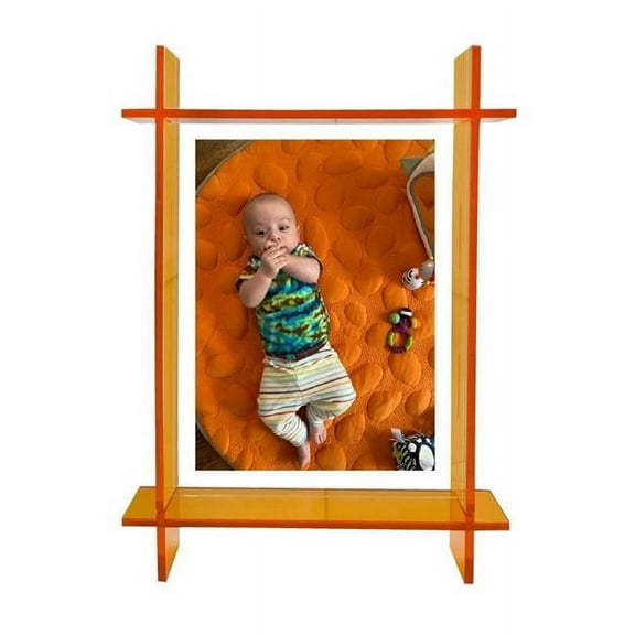 R16 Home LPF01-YLLW 5 x 7 in. Neon Yellow Lucite Photo Frame