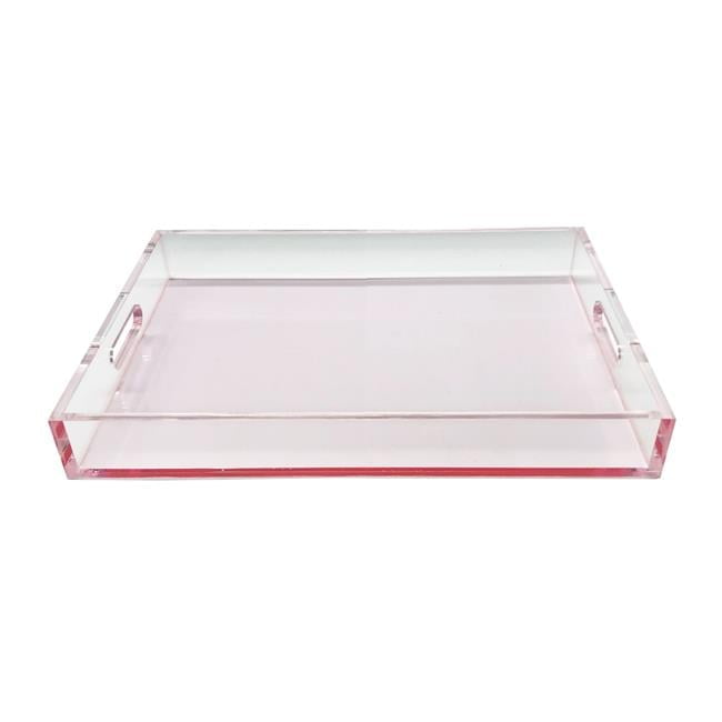 Modern Light Pink Lucite Serving Tray
