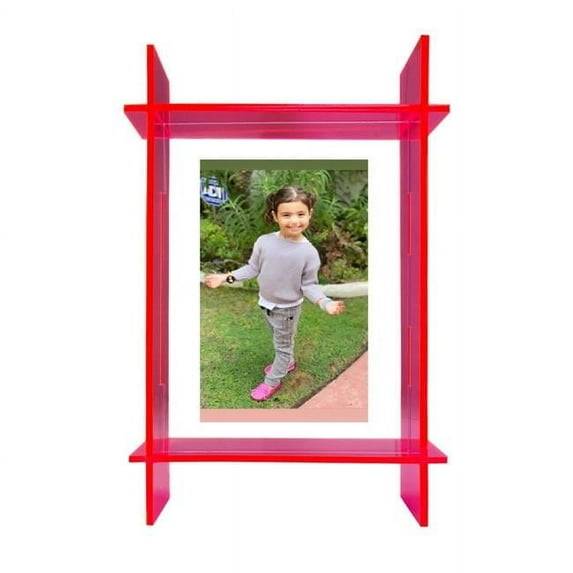 R16 Home Lucite Photo Frame - Neon Pink - 5 x 7 in.