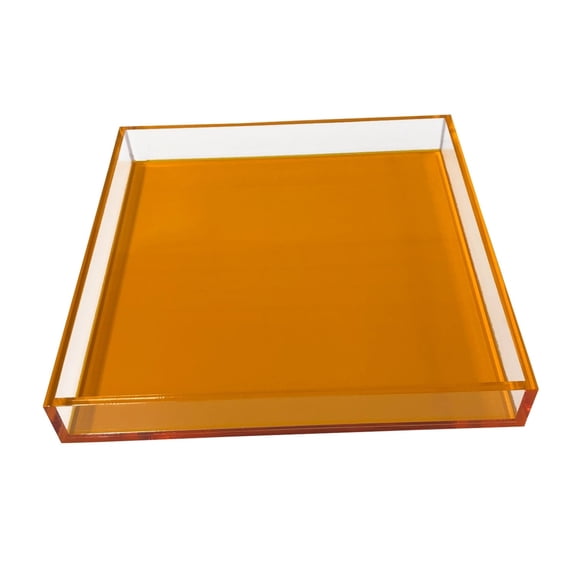 R16 Home AVT01-ORNG Neon Orange Square Lucite Tray