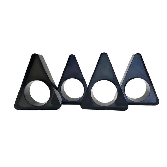 Yellow Triangle Lucite Napkin Ring Set of 4