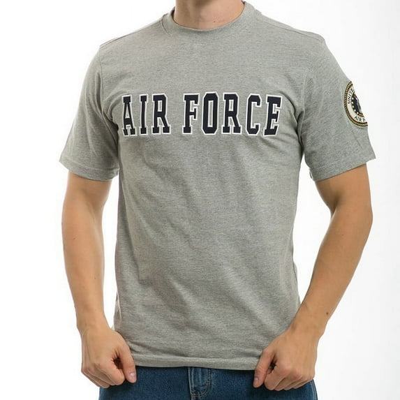 R17-AIR-HGR-05 Applique Text T-Shirt, Air Force, Grey, 2X