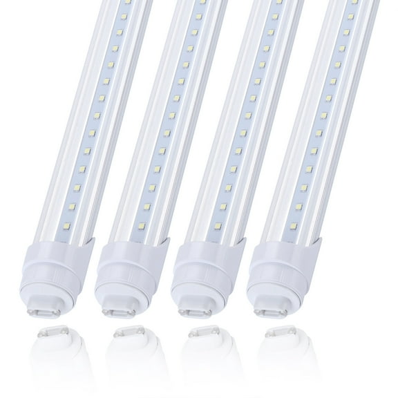 R17d 8ft Led Light Tube Ho 6000k 45W T8 110/120v Dual-End Power 4Pack
