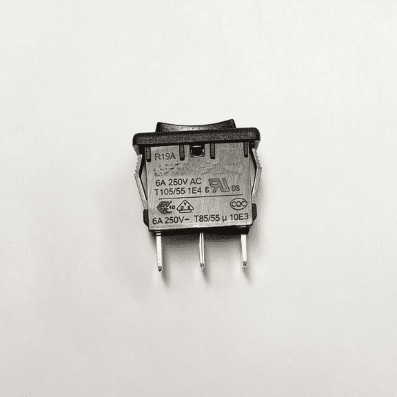 R19A 3 Pin 3 Position Double Side Self Reset Rocker Switch, 6A 125/250VAC Momentary Toggle Replacement Switch, 1 Pack
