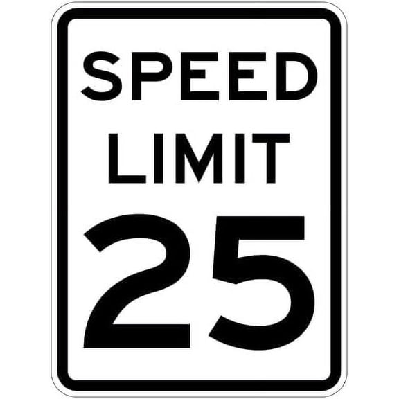 R2-1 25-MPH SPEED LIMIT Signs - 18x24- High Intensity Prismatic Reflective | Rust Free Aluminum