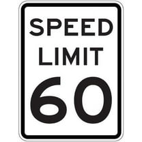 R2-1 60-MPH Speed Limit Sign - 8"X12"-3M High Intensity Prismatic Reflective | Rust Free Aluminum