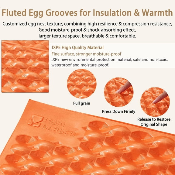 R2.6 3-Season Foam Sleeping Pad, 1inch Thickened Ultralight Closed Cell Camping Mattress with Bandage, Waterproof Thermal Folding Sleeping Pad Suitable for Camping, Backpacking (Green)