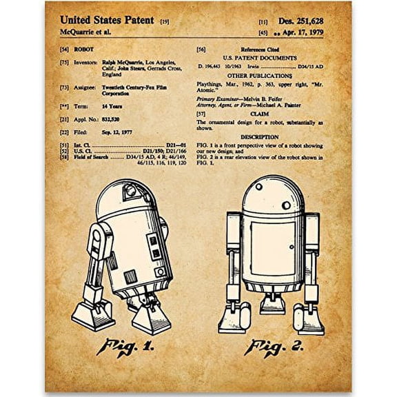 R2-D2 Patent - 11x14 Unframed Patent Print - Great Gift for Star Wars Fans