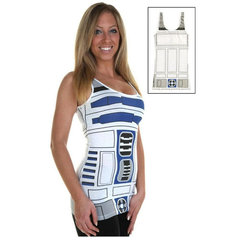 R2-D2 Star Wars Womens Tank Movie Top Adult Costume Sexy Droid Top Tunic R2D2