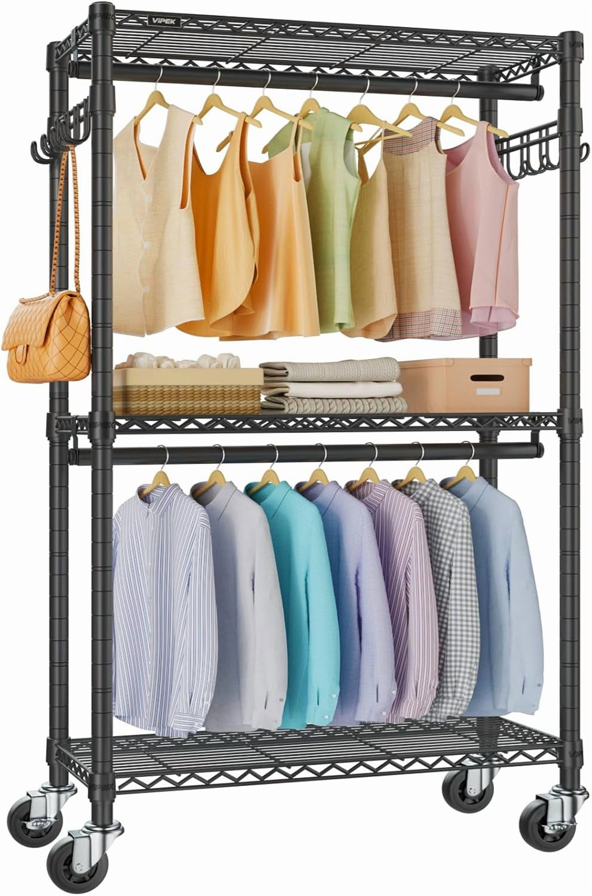 R2 Mini Rolling Clothes Rack Heavy Duty Clothing Rack for Hanging ...