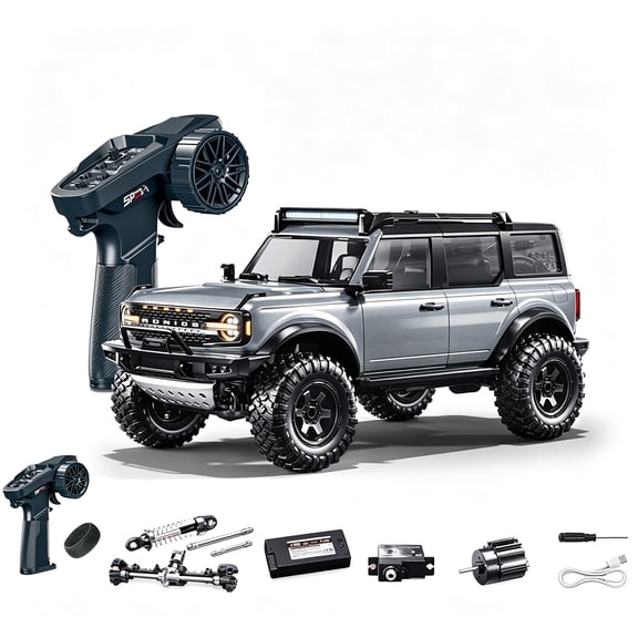 R22 1:12 Scale Off-Road RC Monster Truck, 2.4GHz 4WD RC Rock Crawler with LED Lights, 380 Motor, All-Terrain Tires & Independent Suspension for Adults