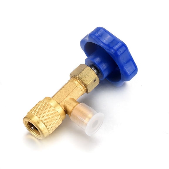 R22 Dispensing Valve For R134a R410A, Can Tap Bottle Opener With 1/2" Screw And 1/4" SAE Connector, Stainless Steel Brass AC Tool