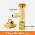 thumbnail image 1 of R22 R410A Air Conditioning Charging Adapter for 1/4" Safety Valve C Type, 1 of 9