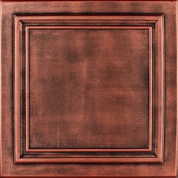 R24-Line Art Foam Glue-up Ceiling Tile in Antique Copper (21.6 Sq.ft / Pack) - 8 Pieces