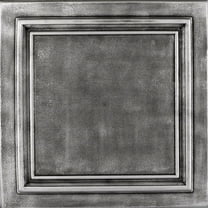 R24-Line Art Foam Glue-up Ceiling Tile in Antique Silver (129.6 Sq.ft / Pack) - 48 Pieces