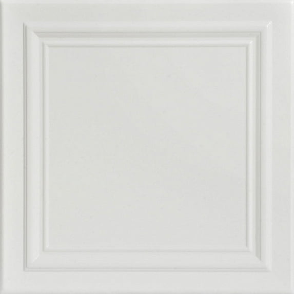 R24-Line Art Foam Glue-up Ceiling Tile in Dove White (129.6 Sq.ft / Pack) - 48 Pieces