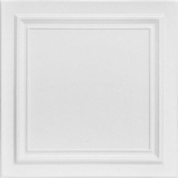 R24 - Line Art Foam Glue-up Ceiling Tile in Plain White (259.2 Sq.ft / Pack) - 96 Pieces