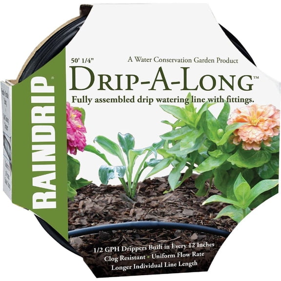 R280DT BLK 1/4 in X 50' Black Drip-A-Long With Fittings