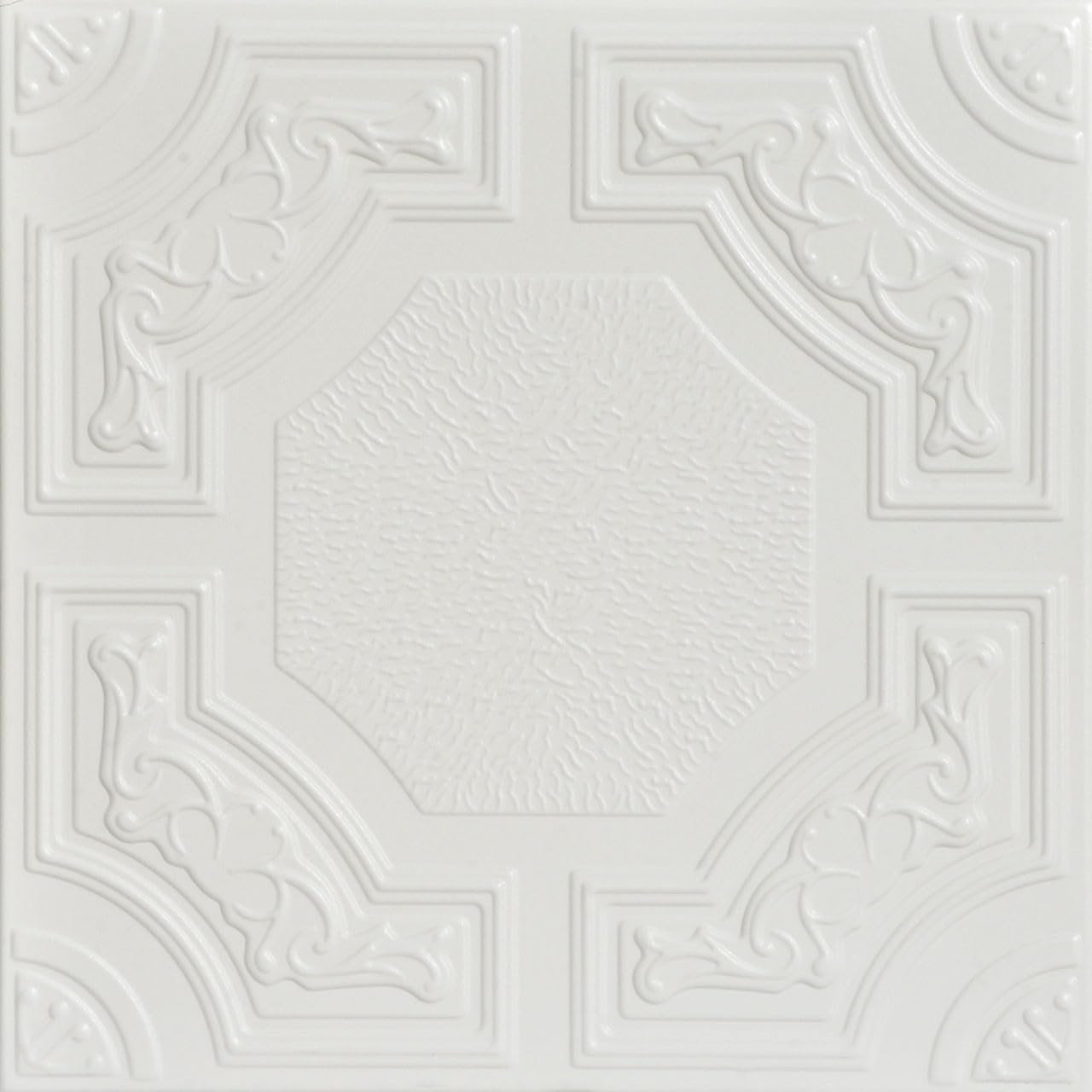 Ultra Pure White Faux Tin Glue-Up Ceiling Tile