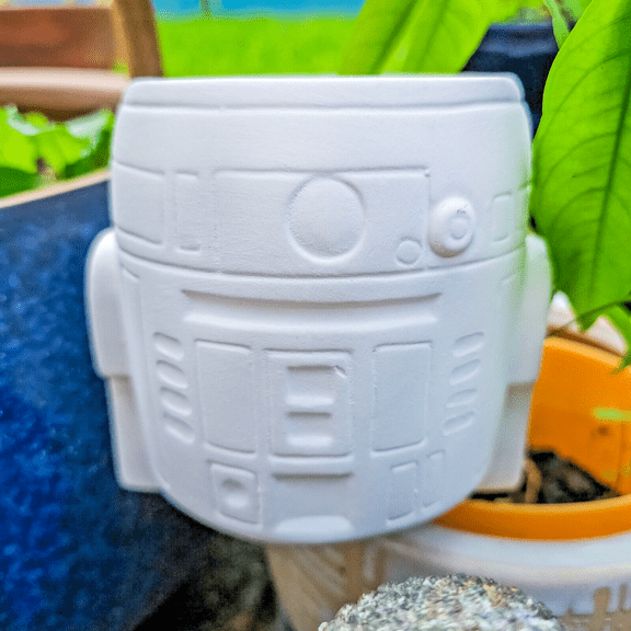 R2D2 Star Wars Cup 3.5" STOCK Ceramic Bisque Ready To Paint Pottery