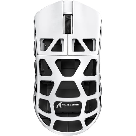 ATTACK SHARK R3 Wireless Gaming Mouse, 46g/1.62oz Magnesium Alloy, 8,000Hz Polling, PAW3395, 26,000 DPI, Tri-Mode, Grip Tape Included, White