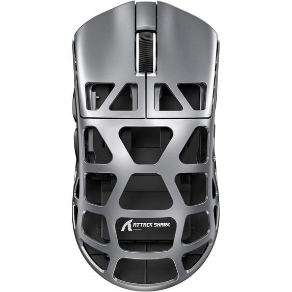 ATTACK SHARK R3 46g Superlight Magnesium Alloy Wireless Gaming Mouse, BT/2.4Ghz/Wired Computer Mouse, 8000Hz Wireless Polling Rate, PAW3395 26K DPI Optical Sensor Programmable Mice for Win/Mac(Gray)