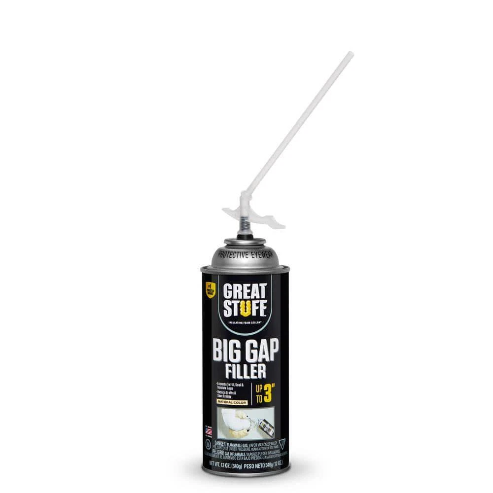 R3.7 Dow Great Stuff Big Gaps & Cracks Expanding Foam Sealant Insulation 12Oz