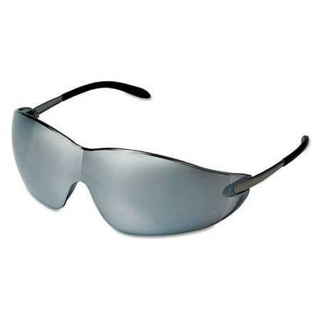 R3 Safety 135-S2117 Blackjack Protective Eyewear, Chrome Frame, Silver-mirror Lens