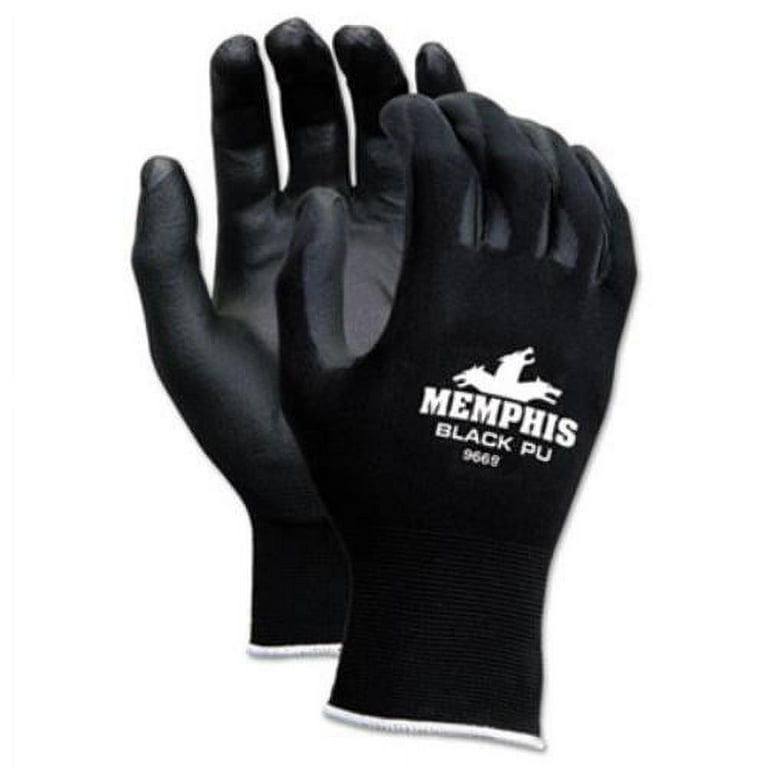 Economy PU Coated Work Gloves, Black, Large, Dozen Economy PU Coated Work Gloves, Black, Large, Dozen