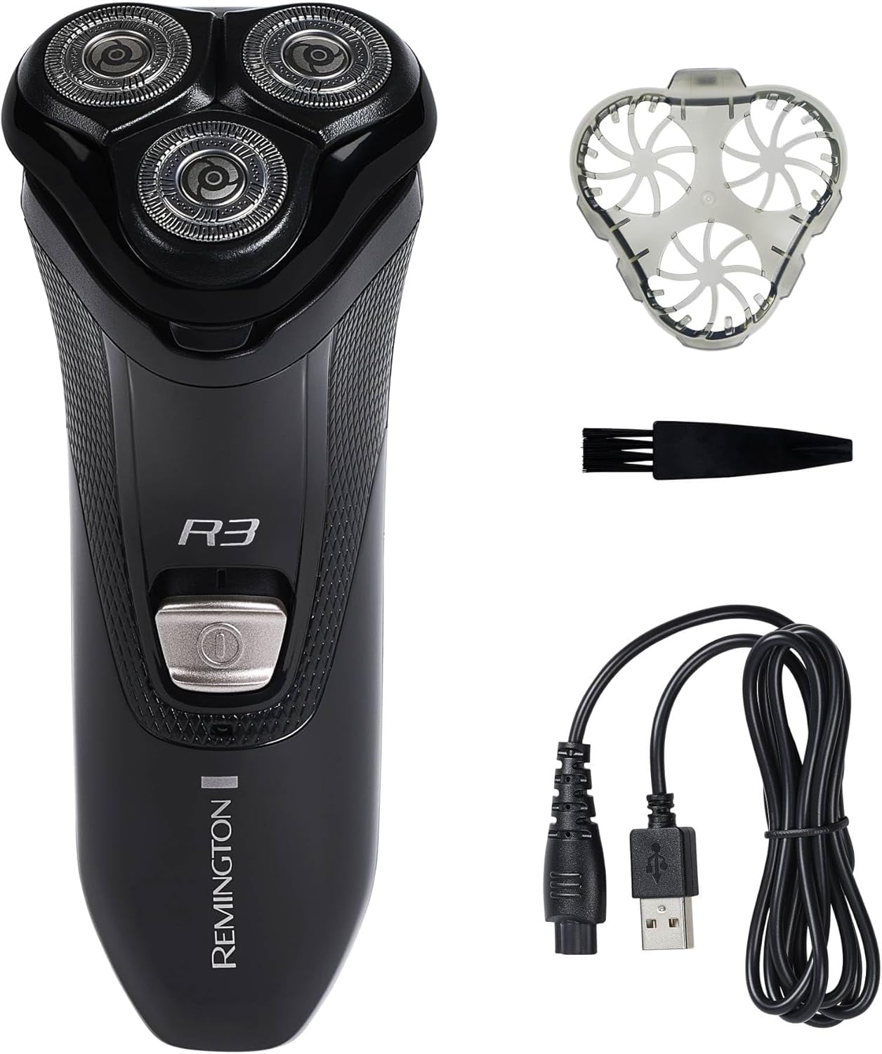 REMINGTON R3 Style Series Men's Rotary Shaver, Wet/Dry Rechargeable, Flexing Tech & Trimmer