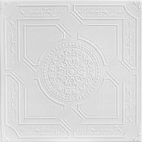 R30 - Kensington Gardens Foam Glue-up Ceiling Tile in Plain White (21.6 Sq.ft / Pack) - 8 Pieces