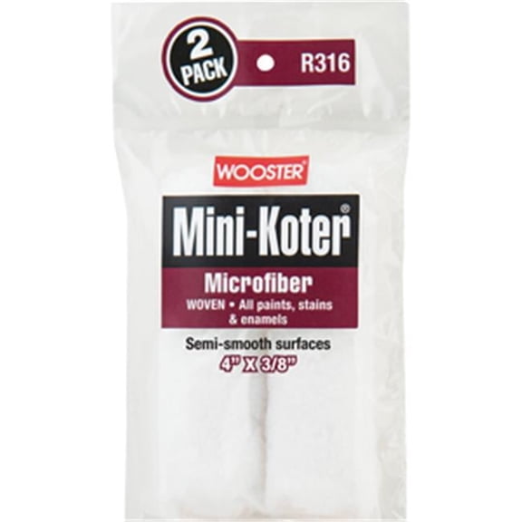 R316-4 4 x 0.375 in. Mini-Koter Microfiber Roller, Pack of 2