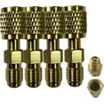 thumbnail image 1 of R32 R454B Brass Adapter,1/4" Female to 1/4" Male Reverse Thread Adapter,Zero-Leak Gas Connector for Refrigerant Tanks,Heavy Duty Quick Connect Fittings for R32 R454B Refrigerant Tanks, 1 of 6