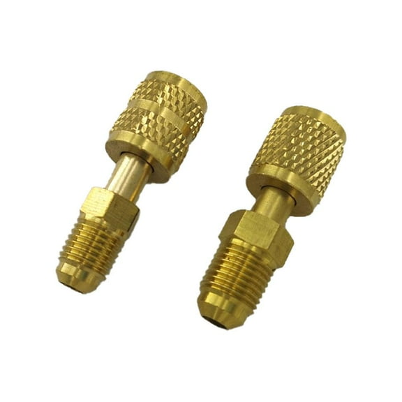 R32 R454B Refrigerant Brass Adapter, 1/4 Female to 1/4 Male Reverse Thread Fittings for R32/R454B Mini Split Systems,Thread Adapter for Refrigerant Tank, Vacuum Pump & Gauge Hose Connectors