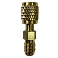 thumbnail image 1 of R32 R454B Refrigerant Brass Adapter 1/4 SAE Male to 5/16 SAE Female Quick Coupler for HVAC Mini Split Systems Air Conditioners Service Port, 1 of 8