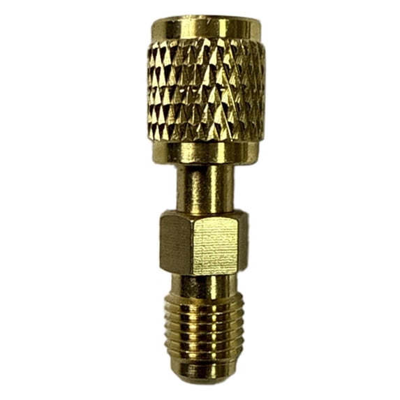 R32 R454B Refrigerant Brass Adapter 1/4 SAE Male to 5/16 SAE Female Quick Coupler for HVAC Mini Split Systems Air Conditioners Service Port