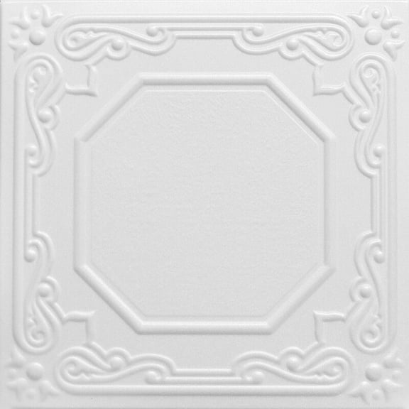 R32C-Topkapi Palace Foam Glue-up Ceiling Tile in Plain White (21.6 Sq.ft / Pack) - 8 Pieces