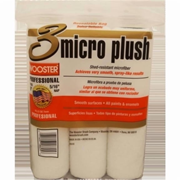 R335 9 x 0.31 in. Nap Micro Plush Roller - Pack of 3