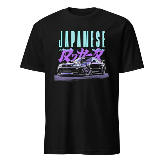 R34 Skyline GT-R Retro JDM Graphic Tee Short-Sleeve Unisex T-Shirt (S)