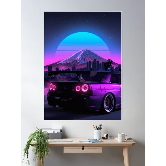 R34 Skyline Remake Poster Wall Art, Modern Wall Decor For Living Room Bedroom, 24x36 UNFRAMED